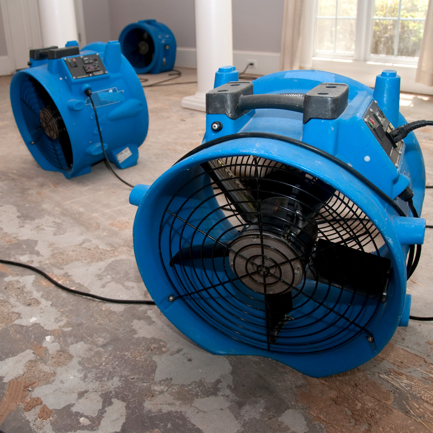 Water damage fans